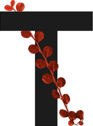capital letter T with leaf decoration