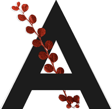 capital letter A with leaf decoration