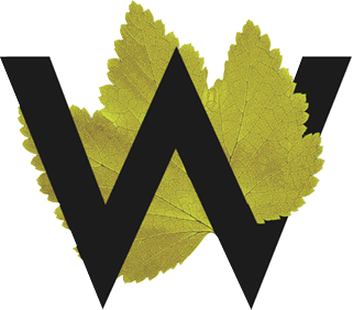 capital letter W with leaf decoration