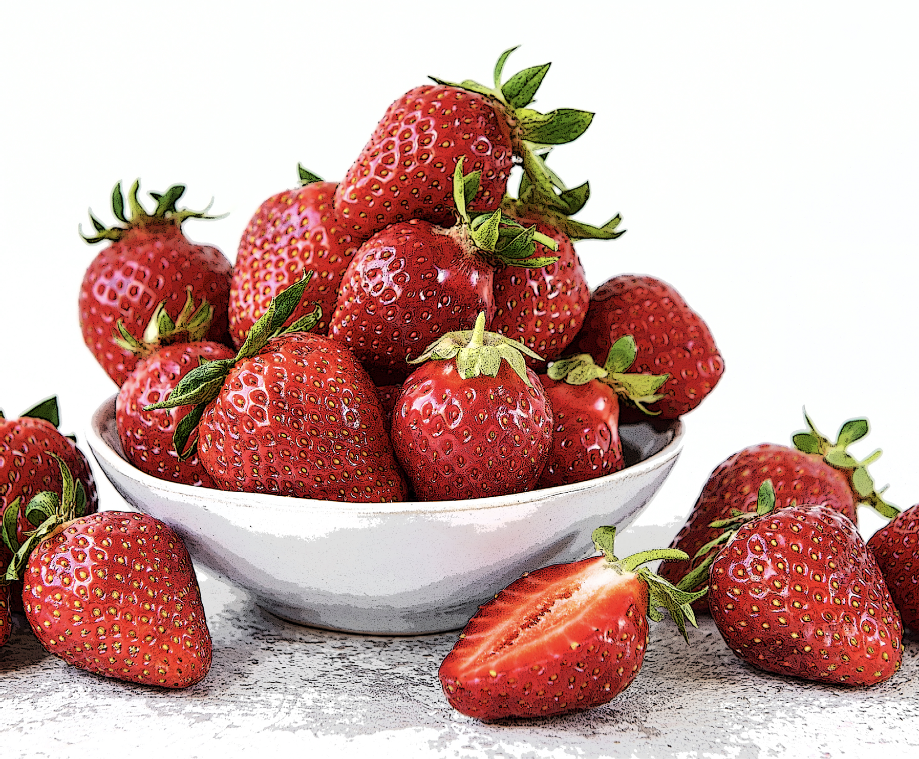 decorative image with strawberries