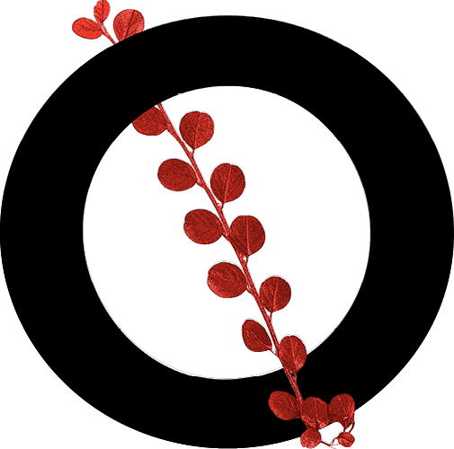 capital letter O with leaf decoration