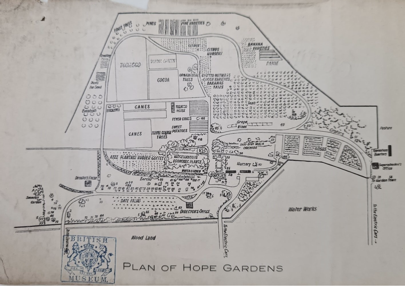 a plan of Hope Gardens